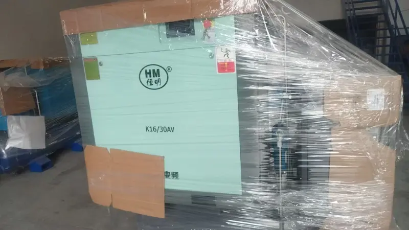 Ordre leveret efter tidsplan | Alt-i-en luftkompressor fuldt samlet og sendt til Dongguan-kunden