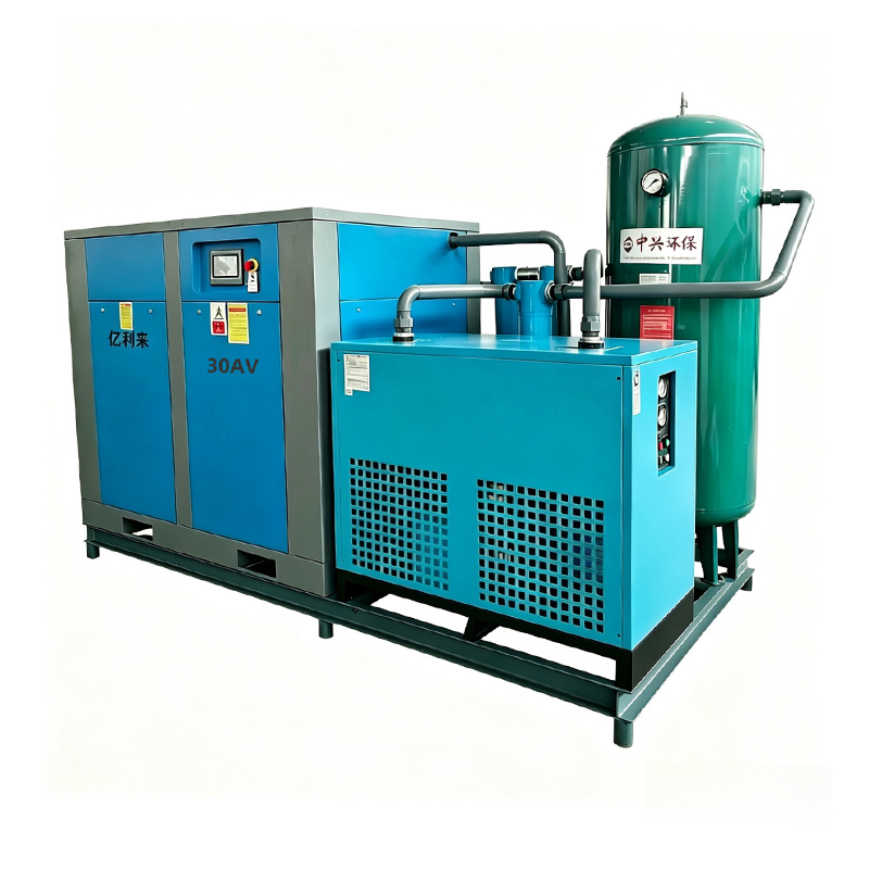22kW skridmonteret lavtryks enkelttrins luftkompressor med fast hastighed