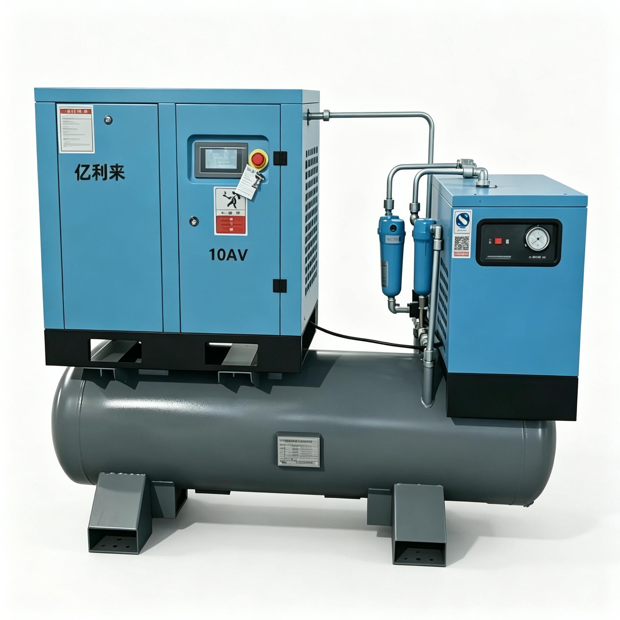 7,5 kW 4 i 1 enkelttrins luftkompressor med fast hastighed